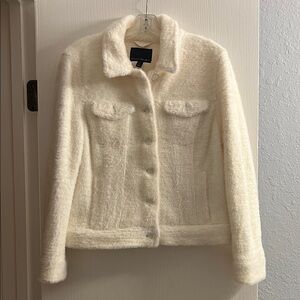 Banana Republic Ivory Faux-Fur Teddy Jacket
